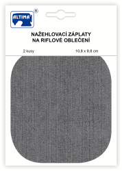 Riflové nažehľovacie záplaty stredné – ovál svetlo šedá